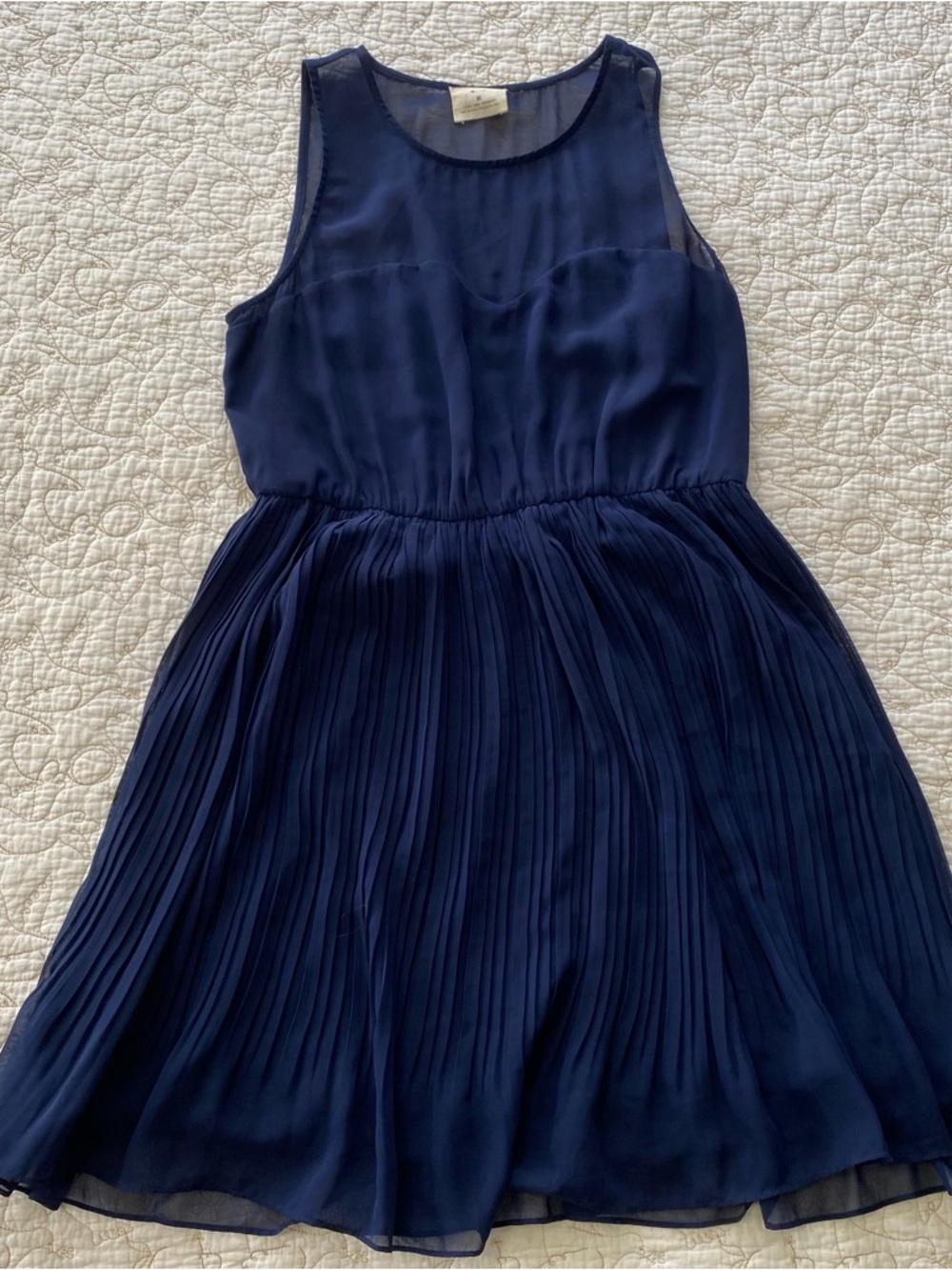 Pins & Needles Navy Sleeveless Pleated Chiffon Summer Dress